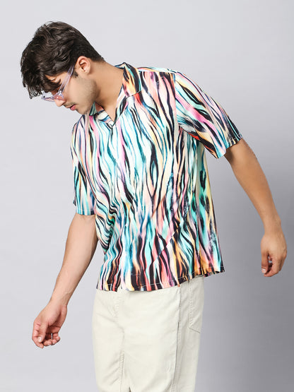 Artistic Zebra Oversized Viscose Shirt