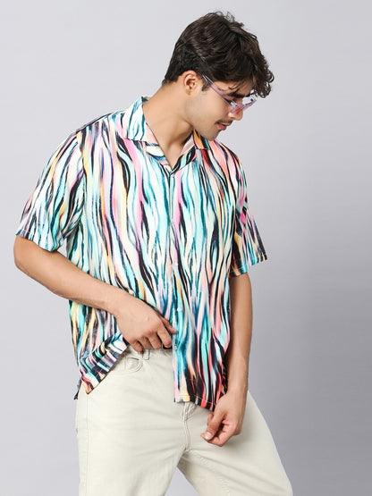 Artistic Zebra Oversized Viscose Shirt