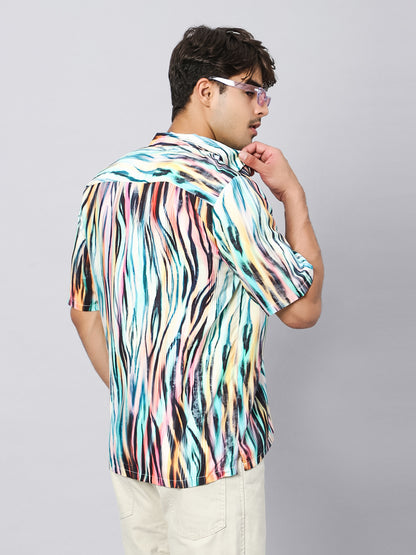 Artistic Zebra Oversized Viscose Shirt