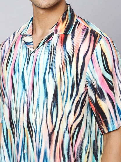 Artistic Zebra Oversized Viscose Shirt