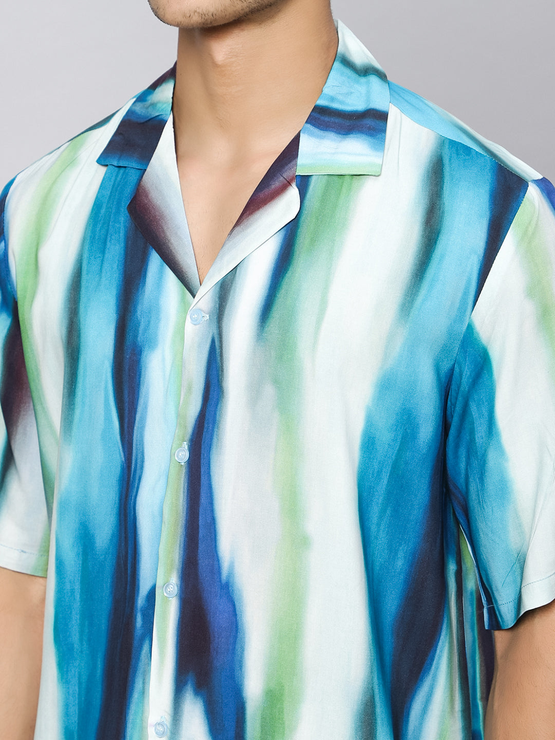 Blurry Swish Oversized Viscose Shirt