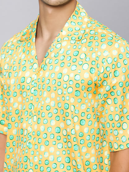 Polka Splash Oversized Cotton Shirt