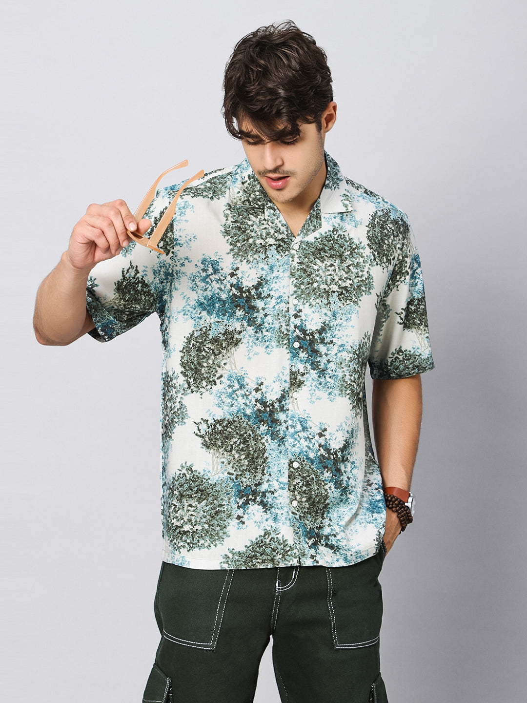 Vintage Tropical Oversized Viscose Shirt – SAVVAO