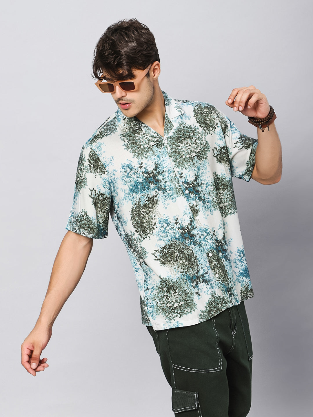 Vintage Tropical Oversized Viscose Shirt