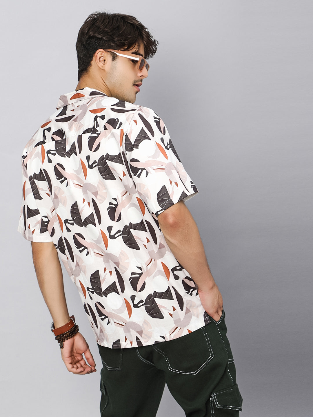 Cut out Leaves Oversized Cotton Shirt