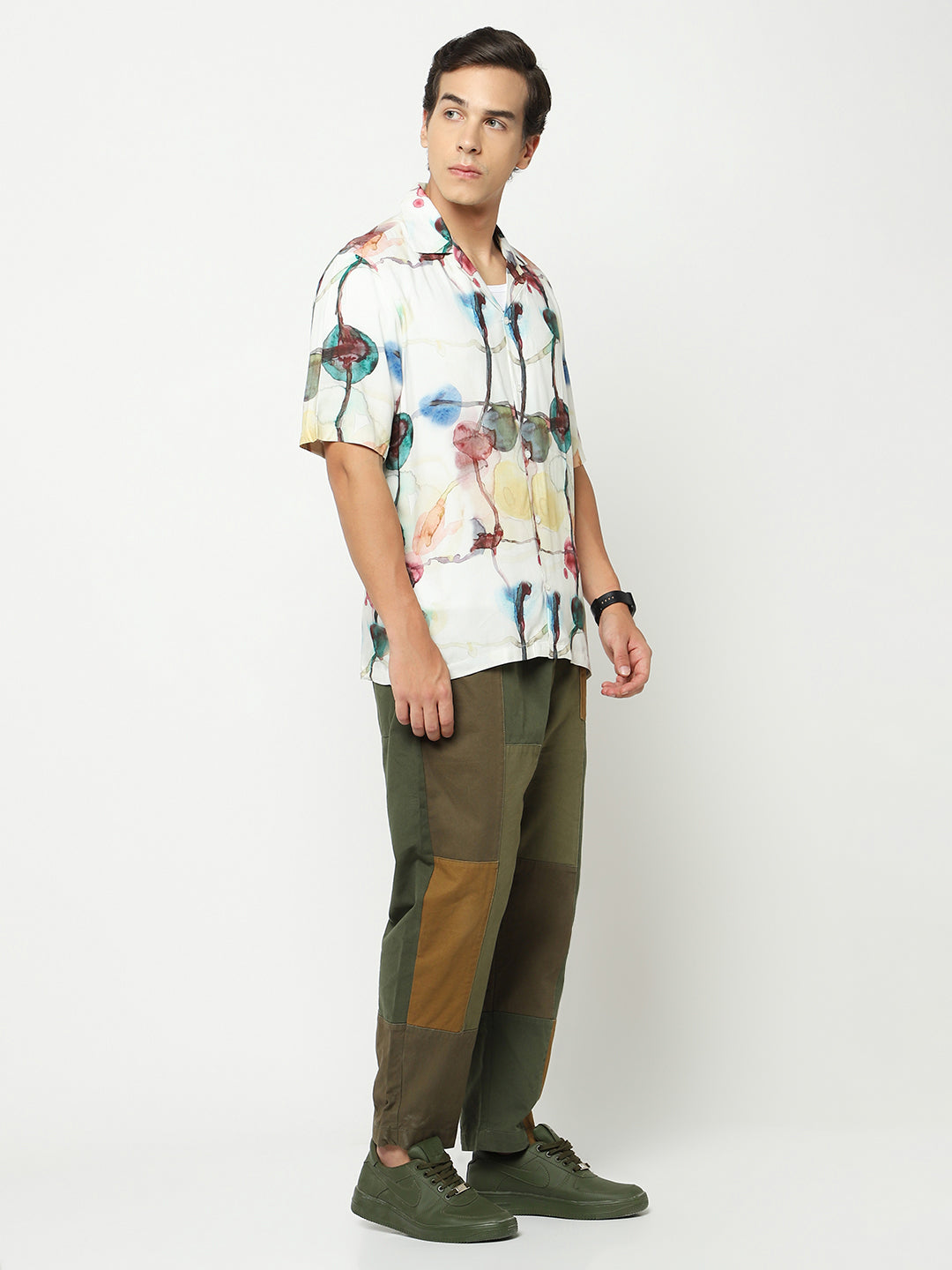 Watercolour Splash Oversized Viscose Shirt