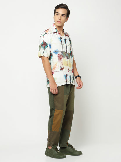 Watercolour Splash Oversized Viscose Shirt