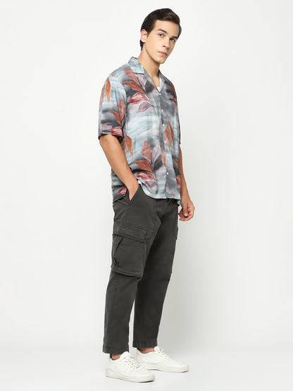 Abstract Floral Oversized Shirt