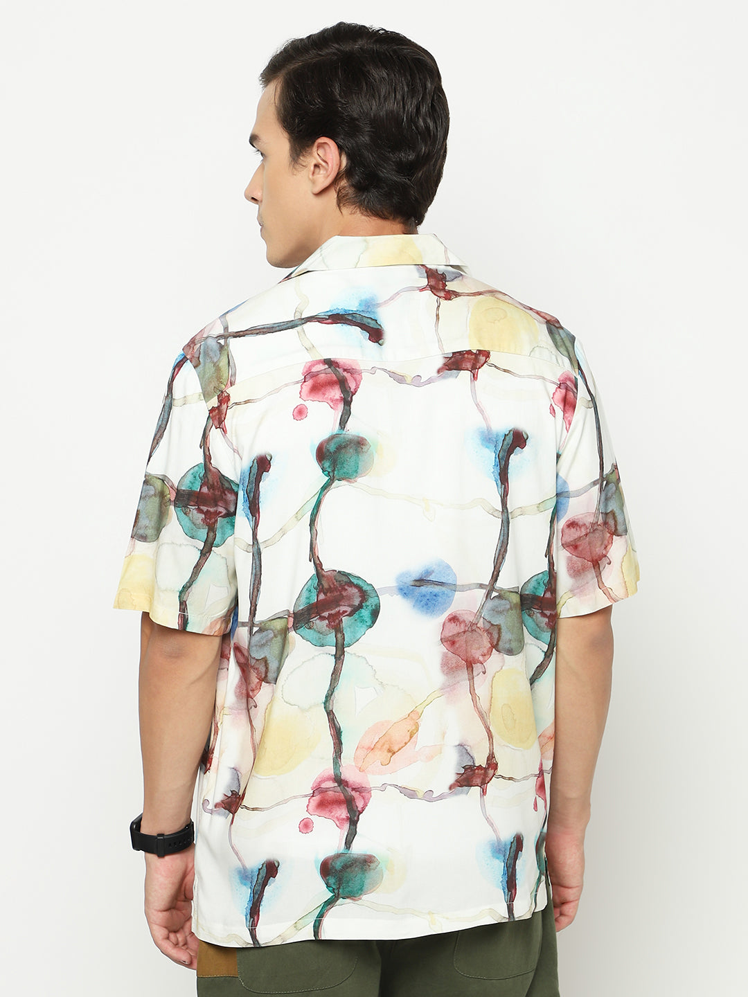 Watercolour Splash Oversized Viscose Shirt