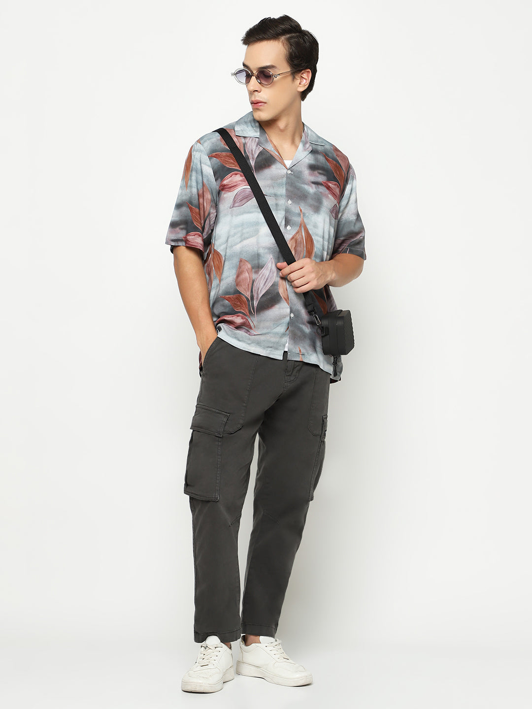 Abstract Floral Oversized Shirt