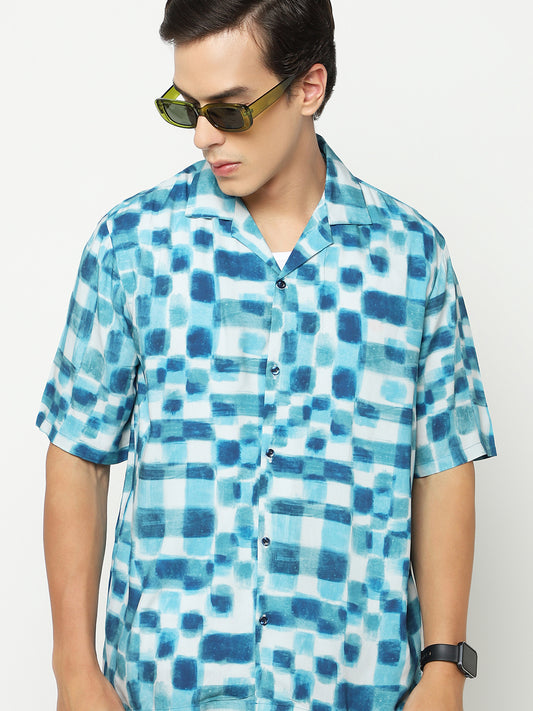 Checked Oversized Viscose Shirt