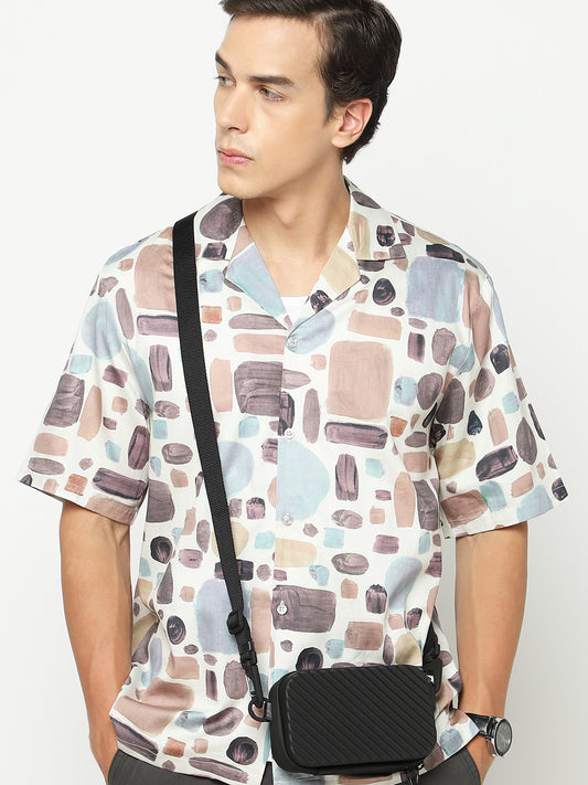 Abstract Shapes Oversized Cotton Shirt