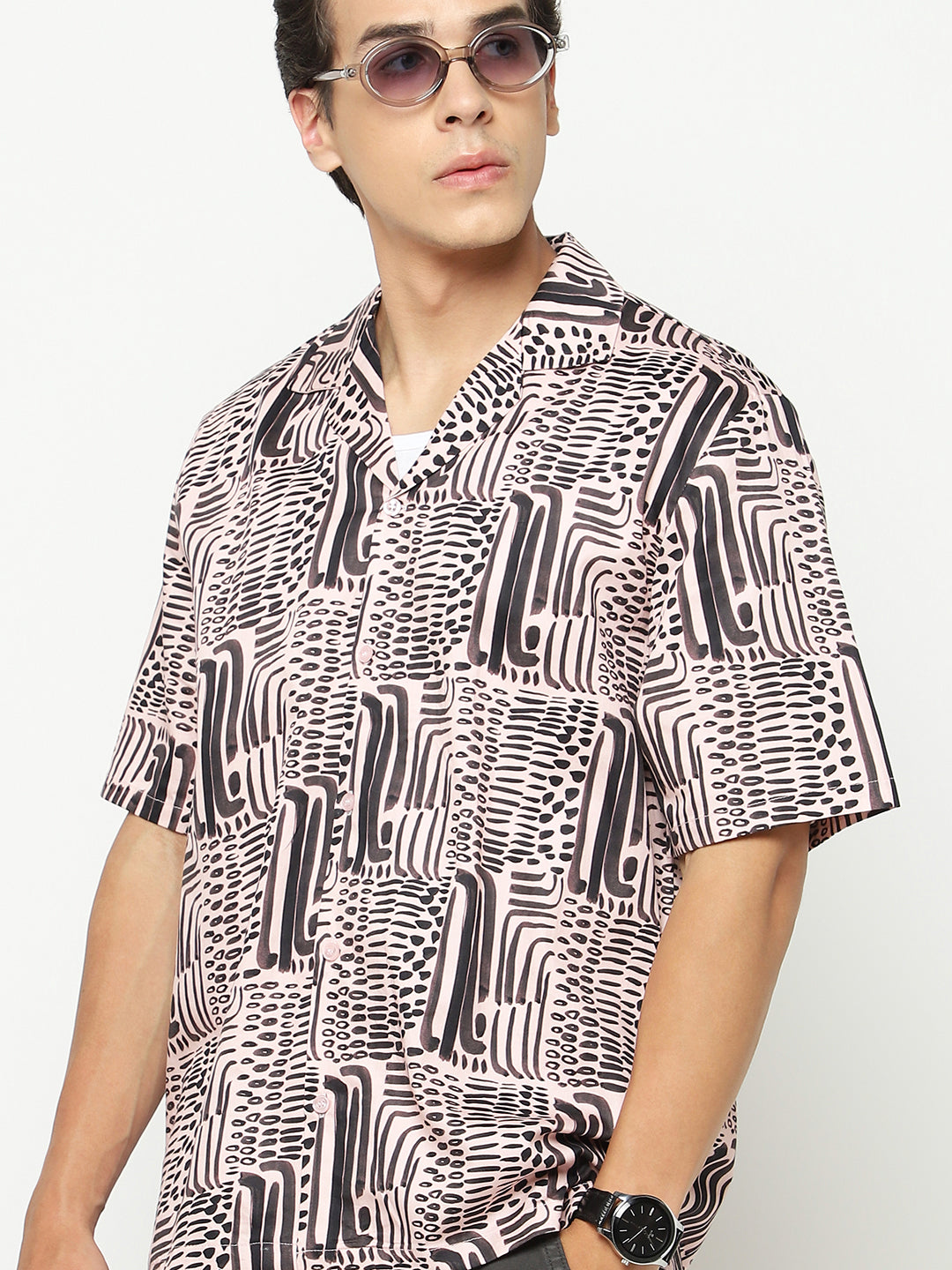 Bold Abstract Oversized Cotton Shirt